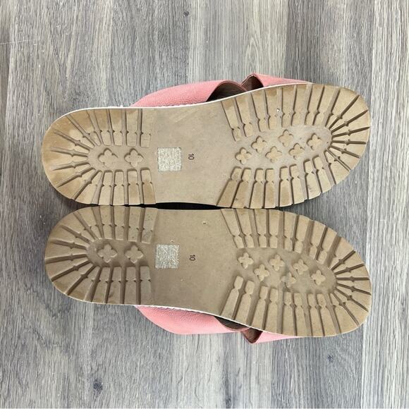 Madewell Leather 2 strap Sandals pink cross platform Size 10 - Picture 6 of 8